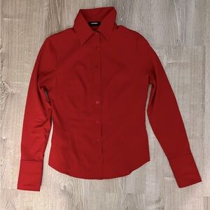 Express Stretch Long Sleeve Portofino Shirt - Red